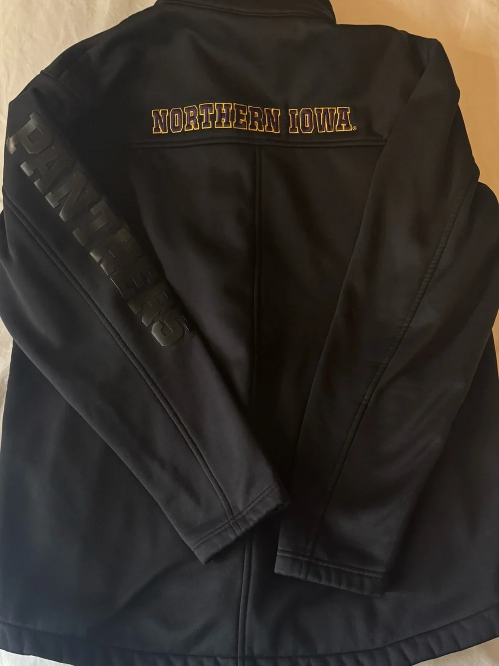 UNI Panthers Northern Iowa Full Zip & snap Jacket Coat ~ Black Adult Large